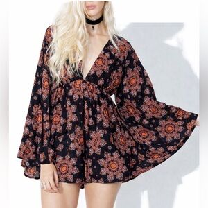 Audrey 3+1 | S | Floral Romper wide sleeve